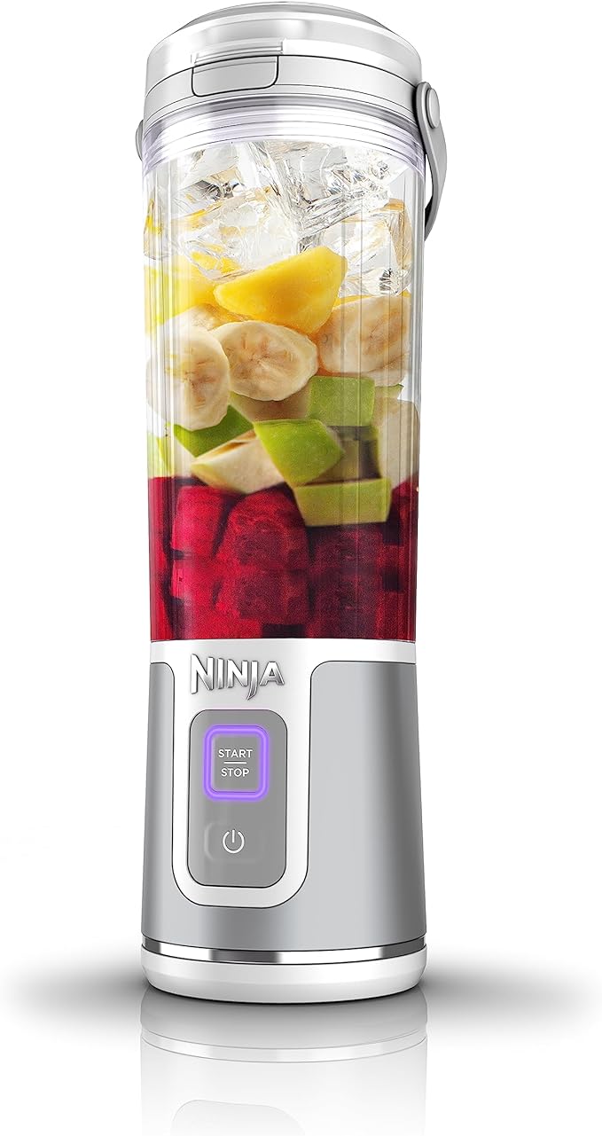 Ninja BC151WH Blast Portable Blender, Cordless, 18oz. Vessel, Personal Blender for Shakes & Smoothies, BPA Free, Leakproof-Lid & Sip Spout, USB-C Rechargeable, Dishwasher Safe Parts, White