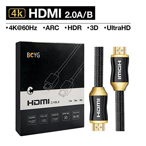 Premium 4K HDMI Cable 2M High Speed HDMI Lead 2.0a/b -Professional HDMI to HDMI Lead Cable for 4K Ultra HDTV ,Support  Full HD |HDR, 3D, SKY HD ,ARC,CEC, Ethernet / Compatible With  TV, Computer ,PC Monitor , Laptop, PS3/4,Projector,Blue-ray ,DVD-Player, bildschirm , Xbox,Wii