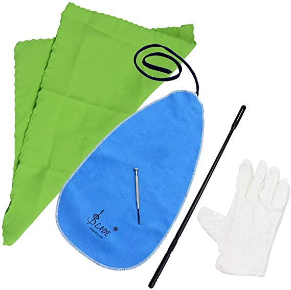 Flute Cleaning Kit Set with Cleaning Cloth Stick Screwdriver Gloves,Cleaning Cloth