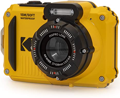 KODAK PIXPRO WPZ2 Rugged Waterproof Digital Camera 16MP 4X Optical Zoom 2.7" LCD Full HD Video, Yellow