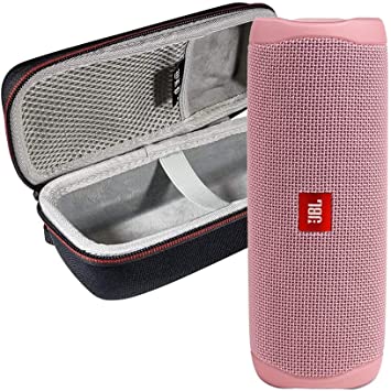 JBL FLIP 5 Portable Speaker IPX7 Waterproof On-The-Go Bundle with WRP Deluxe Hardshell Case (Pink)