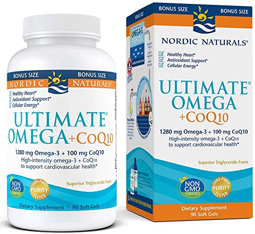 Nordic Naturals Ultimate Omega with CoQ10 - Soft Gels to Support Overall Heart Health and Energy Needs, 90 Count