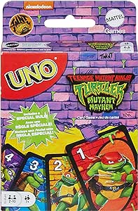 Mattel Games UNO Teenage Mutant Ninja Turtles Mutant Mayhem Card Game for Family Night, Travel & Camping