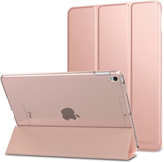 MoKo Case Fit New iPad Air (3rd Generation) 10.5" 2019/iPad Pro 10.5 2017 - Slim Lightweight Smart Shell Stand Cover with Translucent Frosted Back Protector - Rose Gold (Auto Wake/Sleep)