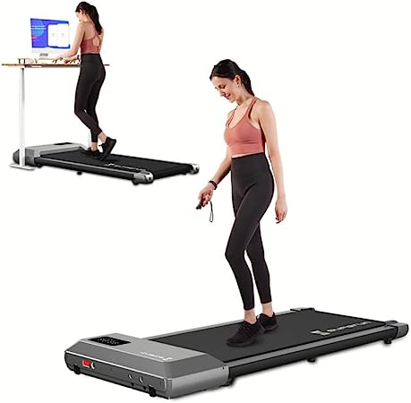 Superun Walking Pad, 2 in 1 Under Desk Treadmill, Walking Pad Treadmill Under Desk with 300lbs Capacity, Treadmills for Home and Office, Free Installation with Remote Control