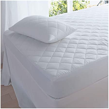 Rimi Hanger Luxury Polycotton 12In Extra Deep Diamond Quilted Mattress Protector Pillow Case White King