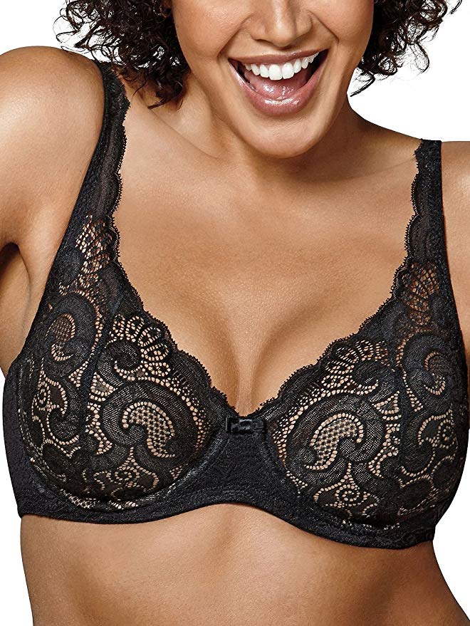 Playtex Women's Love My Curves Thin Foam with Lace Full Coverage Underwire Bra #4514