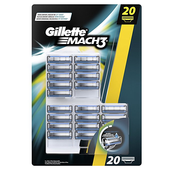 Gillette MACH3 Men's Razor Blades, Pack of 20 Refills