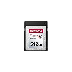 Transcend 512GB CFexpress Type B Card 820, Read Up to 1,700, 5 Year Warranty, NVMe PCIe Gen3 x2, 3D NAND Flash (TS512GCFE820)