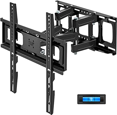 TV Wall Mount Swivel and Tilt, JUSTSTONE Full Motion TV Wall Mount Bracket with Height Setting for Most 27-65 Inch Flat Curved Screen TVs, Articulating Arms with Smooth Extension, Max VESA 400x400mm