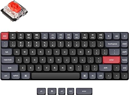 Keychron K3 Pro Ultra-Slim QMK/VIA Wireless Custom Mechanical Keyboard, Programmable Macro 75% Layout White Backlight with Gateron G Pro Red Switch PBT keycap for Mac Windows Linux