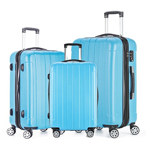 Fochier Luggage 3 Piece Expandable Spinner Set with TSA Lock