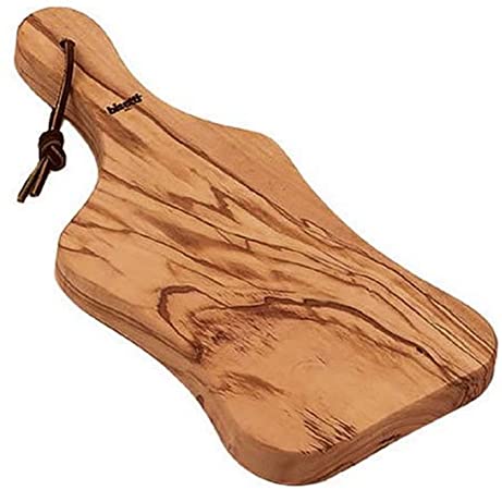 Bisetti 12.2 x 5.5 x 0.5 Inch Rustic Olive Wood Cutting / Charcuterie Board, Made in Italy