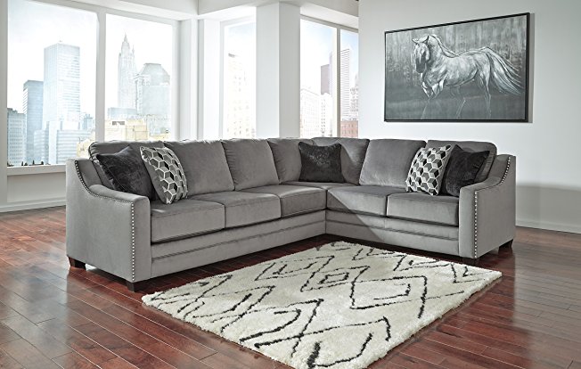 Bicknell Contemporary Charcoal Color Sectional Sofa