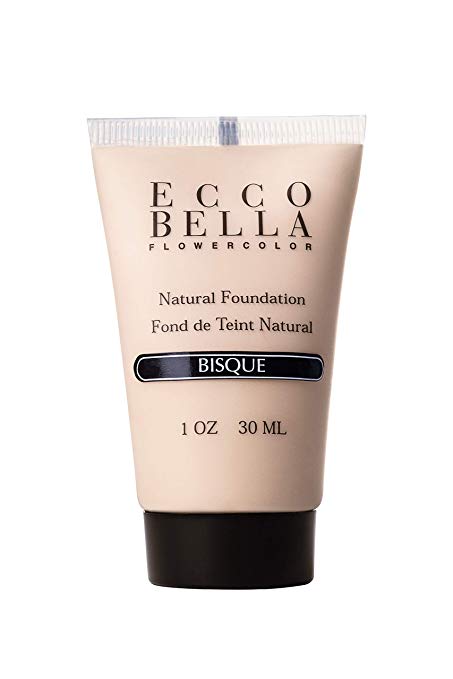 Ecco Bella Liquid Foundation Makeup - Natural, Vegan, Gluten and Paraben-Free Makeup for Flawless Coverage, Bisque, 1 oz.