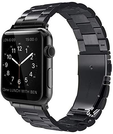 Mobile Advance Metal Link Band Stainless Bracelet for Apple Watch Series 5/4/3/2/1 (Black, 38MM/40MM)