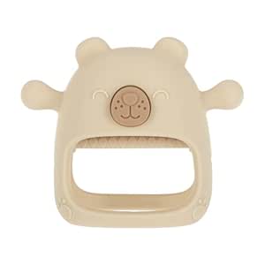 Nuby Silicone Wrist Teething Mitten - Baby Teether Ring - 3  Months - Brown Bear