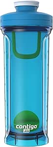 Contigo Shake & Go Shaker Bottle, 28oz, Single Pack, Blue Poppy/Coral