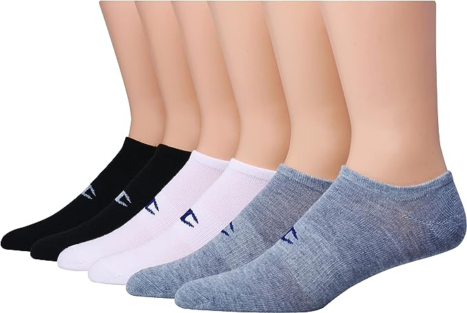 Champion womens Champion Women's Socks, Double Dry Socks, Crew, Ankle, and No Show, 6-pack