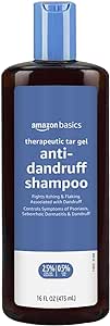 Amazon Basics Therapeutic Plus Tar Gel Anti-Dandruff Shampoo 0.5% Coal Tar, 16 Fl Oz, Pack of 1