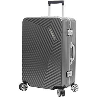 Andiamo Elegante Luggage Aluminum Frame 24" Zipperless Suitcase With Spinner Wheels