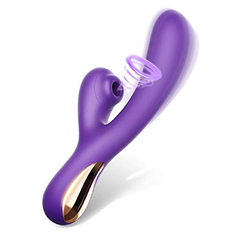 Clitoral Sucking Vibrator, G Spot Dildo Rabbit Vibrator, Waterproof Clitoris Stimulator with 10 Suction Patterns & 10 Strong Vibration Adult Sex Toys for Women Couples (Purple)