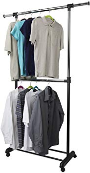Home Basics 2 Tier Expandable Garment Clothing Rack