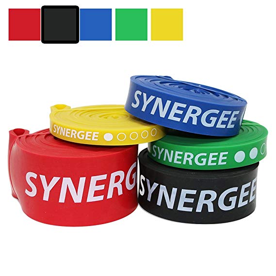 Synergee Pull Up Assist Bands - Heavy Duty Resistance Bands - Power Band Resistance Loop Exercise Bands Mobility & Powerlifting Bands - Perfect for Stretching, Powerlifting, Resistance Training