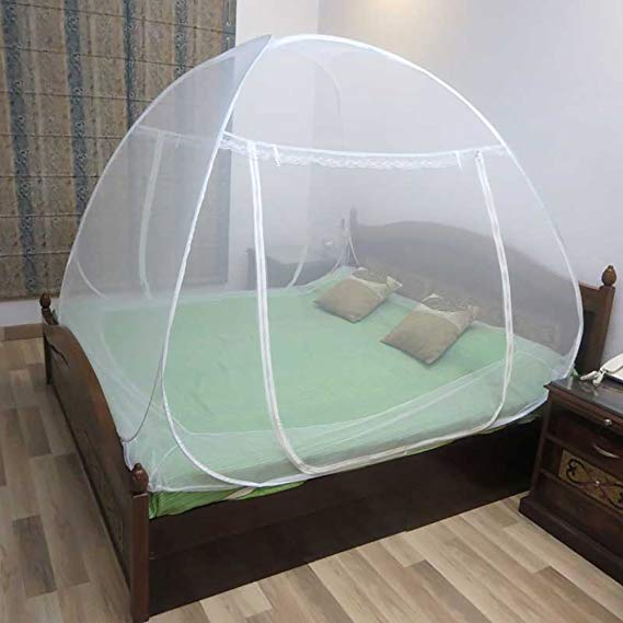 Healthgenie Foldable Double Bed Mosquito Net with Repair Kit (White)