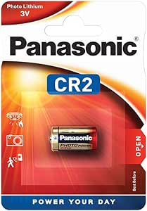 Panasonic 19801142 - CR2 zylindrische Lithium-Batterie für leichte Geräte mit hohem Energiebedarf wie Rauchmelder, Alarmanlage, Stirnplampe, Kameras, 3V, 1er Pack