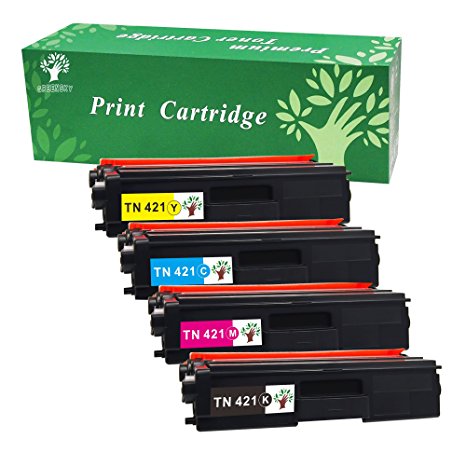 GREENSKY 4 Pack Compatible for Brother TN-421BK TN-421C TN-421M TN-421Y Toner Cartridge Replacement for HL-L8260CDW HL-L8360CDW DCP-L8410CDW MFC-L8690CDW MFC-L8900CDW