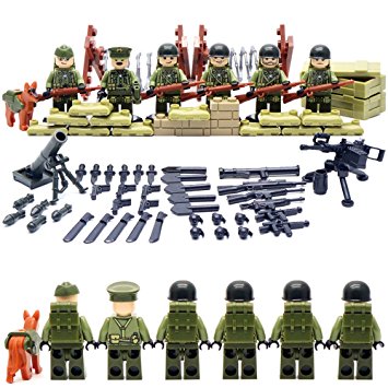 SuSenGo World War II Set US Commandos Brothers Team Marine Corps RPG Battlefield Minifigures Building Blocks Toys