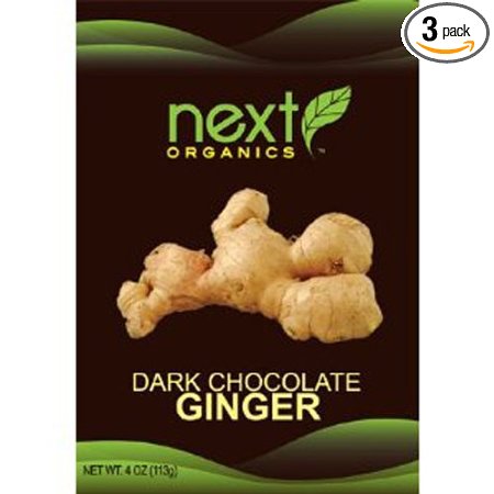 Next Organic Ginger Dark Chocolate Covered, 4-Ounce (Pack of 3)