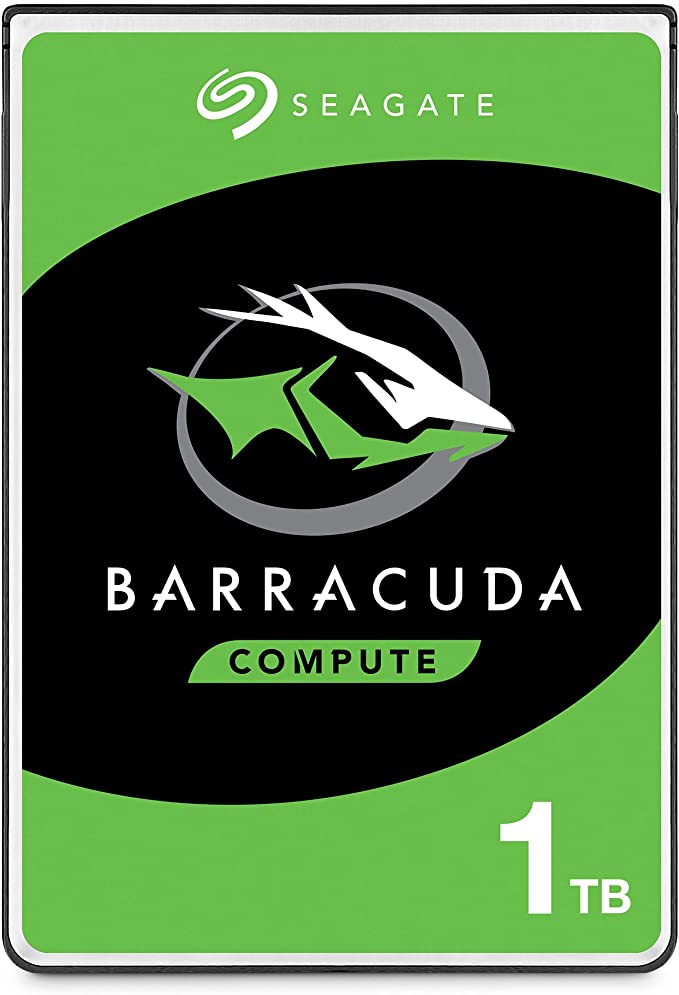 Seagate BarraCuda 1 TB Internal Hard Drive HDD – 2.5 Inch SATA 6 Gb/s 5400 RPM 128 MB Cache for PC Laptop (ST1000LM048), Black