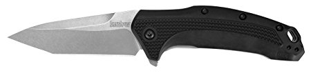 Kershaw 1776T Link Knife with Tanto Blade and SpeedSafe, Black Handle