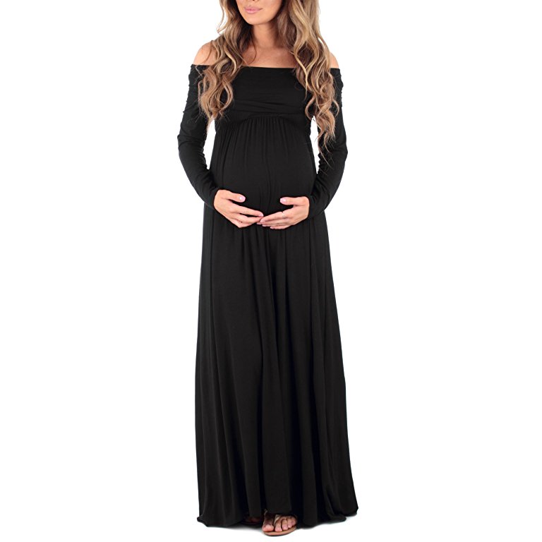 Womens Cowl Neck and over the shoulder Maternity Dress by Mother Bee
