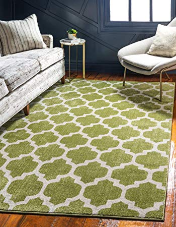 Unique Loom Trellis Collection Moroccan Lattice Light Green Area Rug (3' 3 x 5' 3)