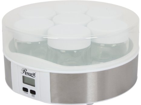 Rosewill RHYM-13001 Digital Yogurt Maker with 7 Glass Cups, White