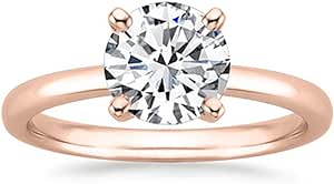 1 to 4 Carat Lab Grown 4 Prong Solitaire Round Cut IGI CERTIFIED Diamond Engagement Rings H-I Color VS2-SI1 Clarity