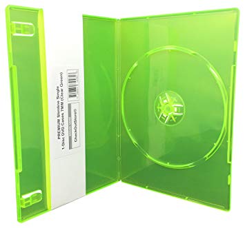 CheckOutStore (200) Premium Slimline Single 1-Disc DVD Cases 7mm (Clear Green)