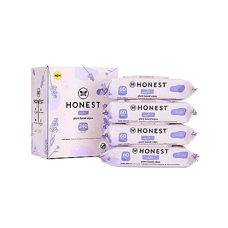 The Honest Company Calm + Cleanse Benefit Wipes | Cleansing Multi-Tasking Wipes | 99% Water, Plant-Based, Hypoallergenic | Lavender, 240 Count