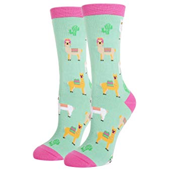 Women Girls Novelty Funny Crew Socks Crazy Rainbow Unicorn Poop Emoji Dog Flying Pig Socks