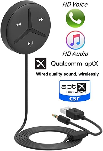 Aston SoundTek A2  HiFi Aux Bluetooth Receiver Car Kit Handsfree Driving Music Streaming Aux Bluetooth Handsfree Auto On for Car SUV Trucks and More.