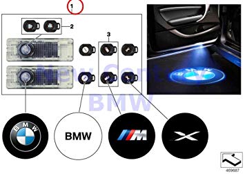 BMW Genuine And Retrofittings Led Door Projector Bmw Led Door Projectors 525i 525xi 530i 530xi 545i 550i M5 528i 528xi 535i 535xi 550i 530xi 535xi 645Ci 650i M6 650i 645Ci 650i M6 650i 745i 750i 760i