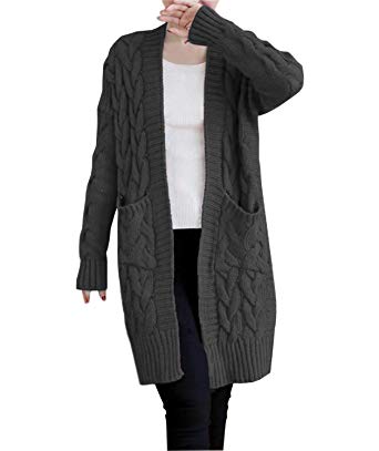 NUTEXROL Women's Open Front Long Sleeve Knit Think Cardigan Chunky Sweater Oversized Coat