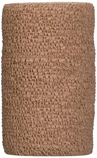 3M Health Care 1584 Coban Self-Adherent Wrap, Elastic, 5 yd. L x 4" W, Tan (Pack of 18)