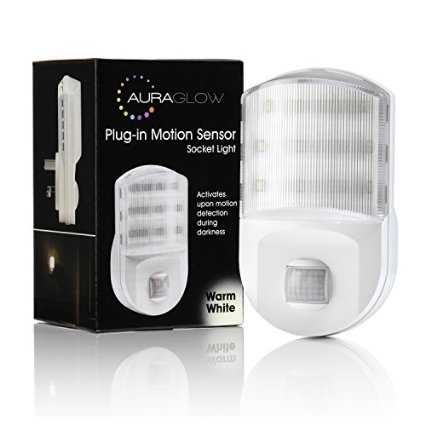 Auraglow Super Bright Plug In PIR Motion Sensor Hallway Living Aid Safety LED Night Light