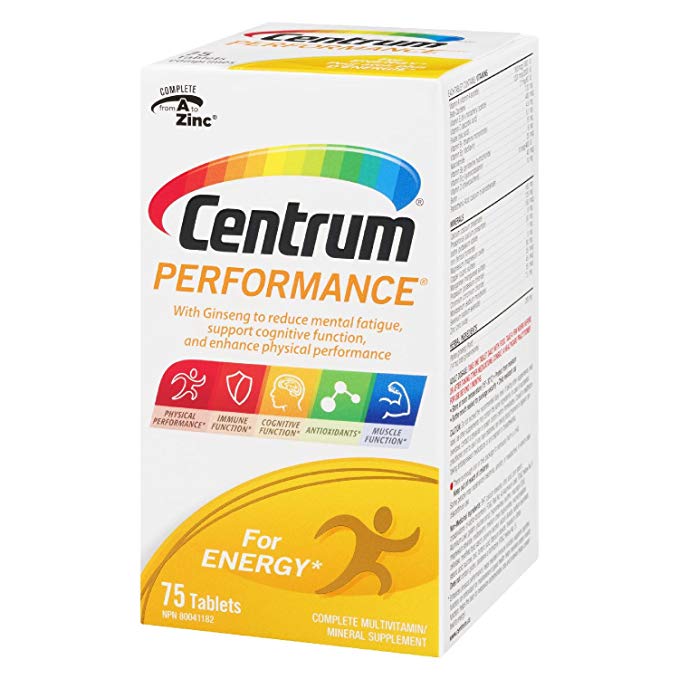 Centrum Performance (75 Count) Ginseng For Energy, Multivitamin Multimineral Supplement