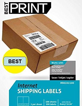 1000 Half Sheet - Best Print Shipping Labels - 5-1/2" x 8-1/2" (Same size as 5126)