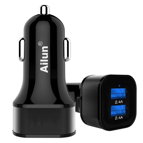 Car Charger,2 Smart USB Ports,4.8A/24W,Universal for Any Mobile Devices,for iPhone 6/6sPlus,6/6s/SE/5s,Galaxy S7/S7Edge,S6/S6Edge/S6 Active,Note5/4/3,Nexus7/6/5/4,Nokia,HTC,Motorola,LG,SONY[Black]